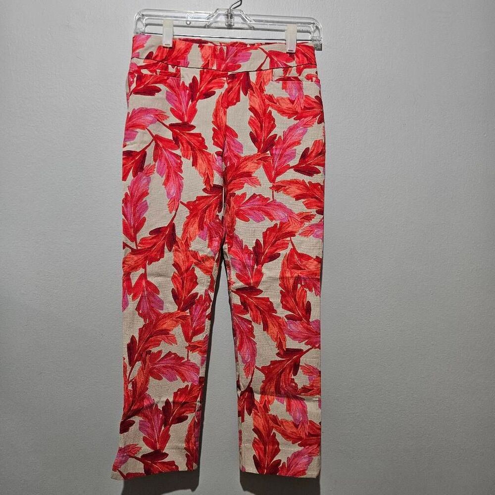 Womens Chico's Brigitte Floral Stretch Ankle Pull On Pants Size 000R